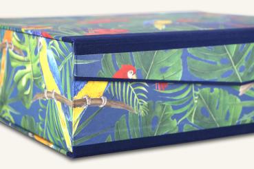 Colorful box of "parrots", handmade